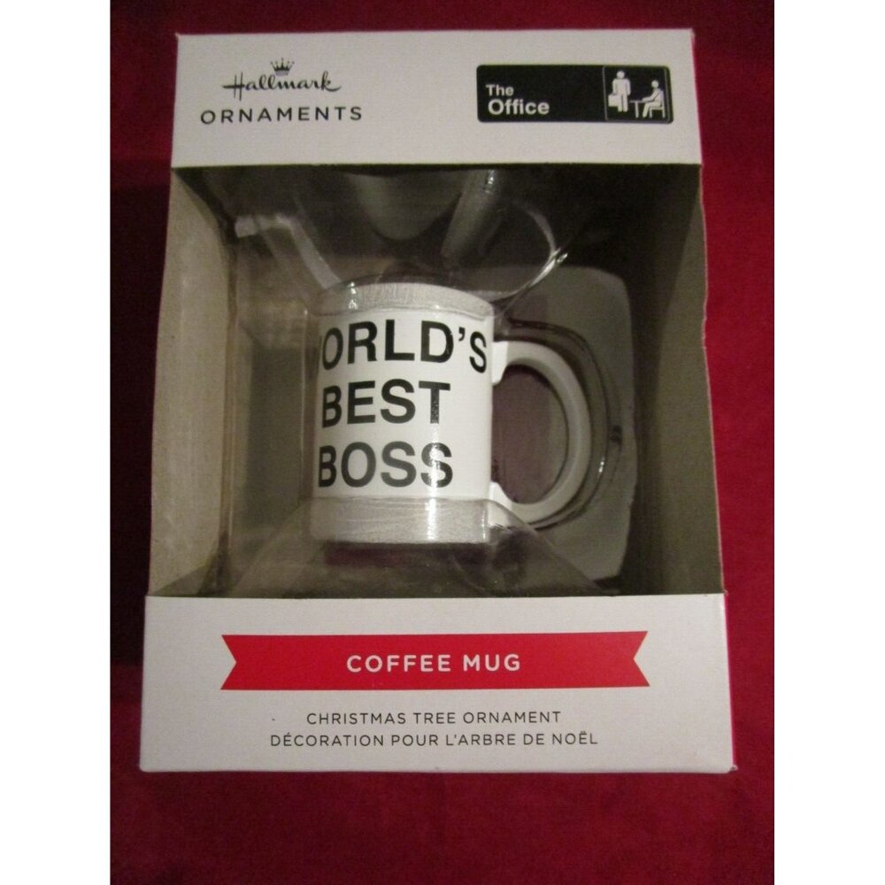 Hallmark The Office World's Best Boss Coffee Mug Christmas Tree Ornament